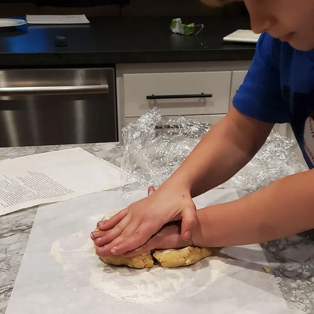 Kneading the dough